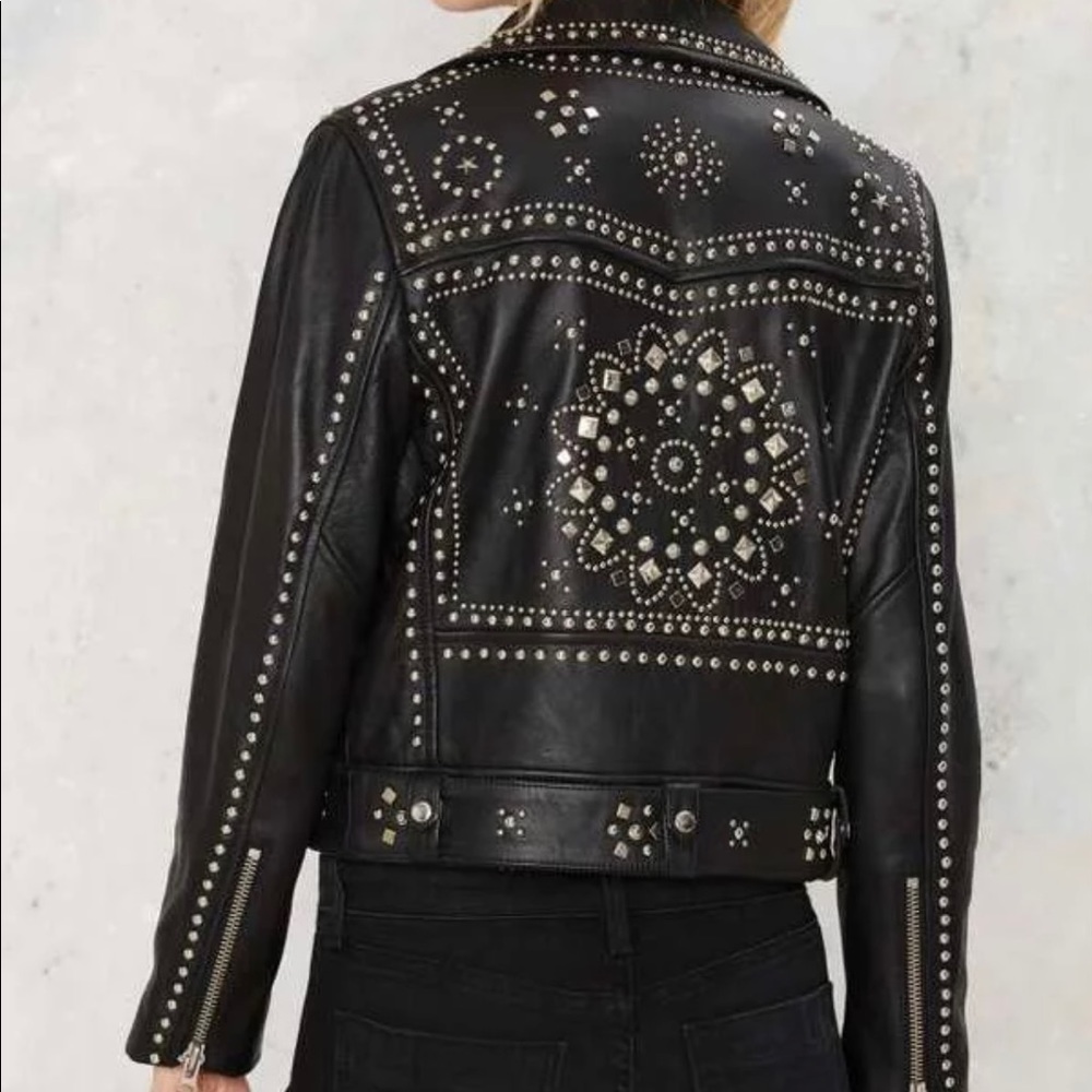 Genuine Leather studded jacket